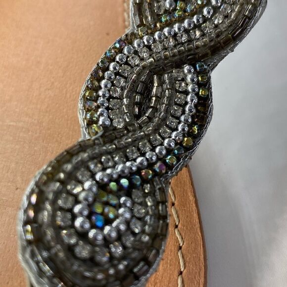 Steve Madden Women's Silver Rhinestone P-Apache Sandals Size 8.5 - Picture 3 of 7